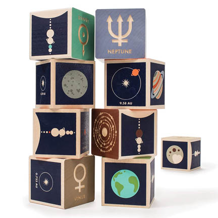 Planet Solar System Wooden Building Blocks