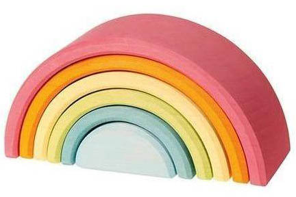 Grimm's Small Pastel Wooden Rainbow Stacker
