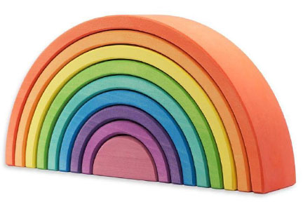 Ocamora Wooden Rainbow Stacker with Orange Outer