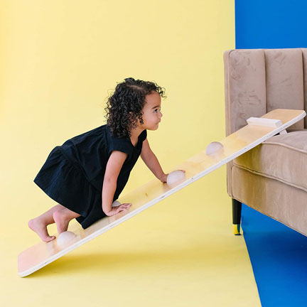 Nugget Couch Accessory: Montessori Couch Slide With Rock Climbing Wall