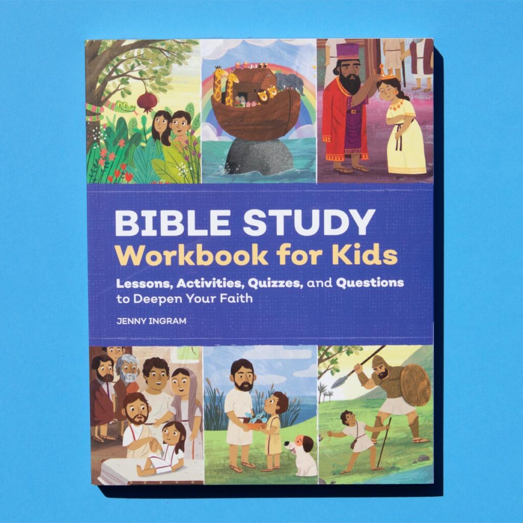 Bible Study Workbook for Kids by Jenny Ingram cover showing Christian workbook for children
