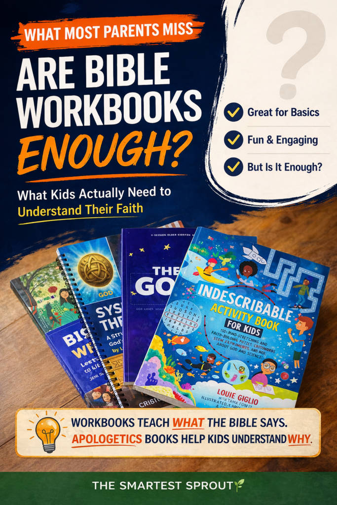 bible workbooks for kids vs apologetics showing why kids need to understand what they believe and why